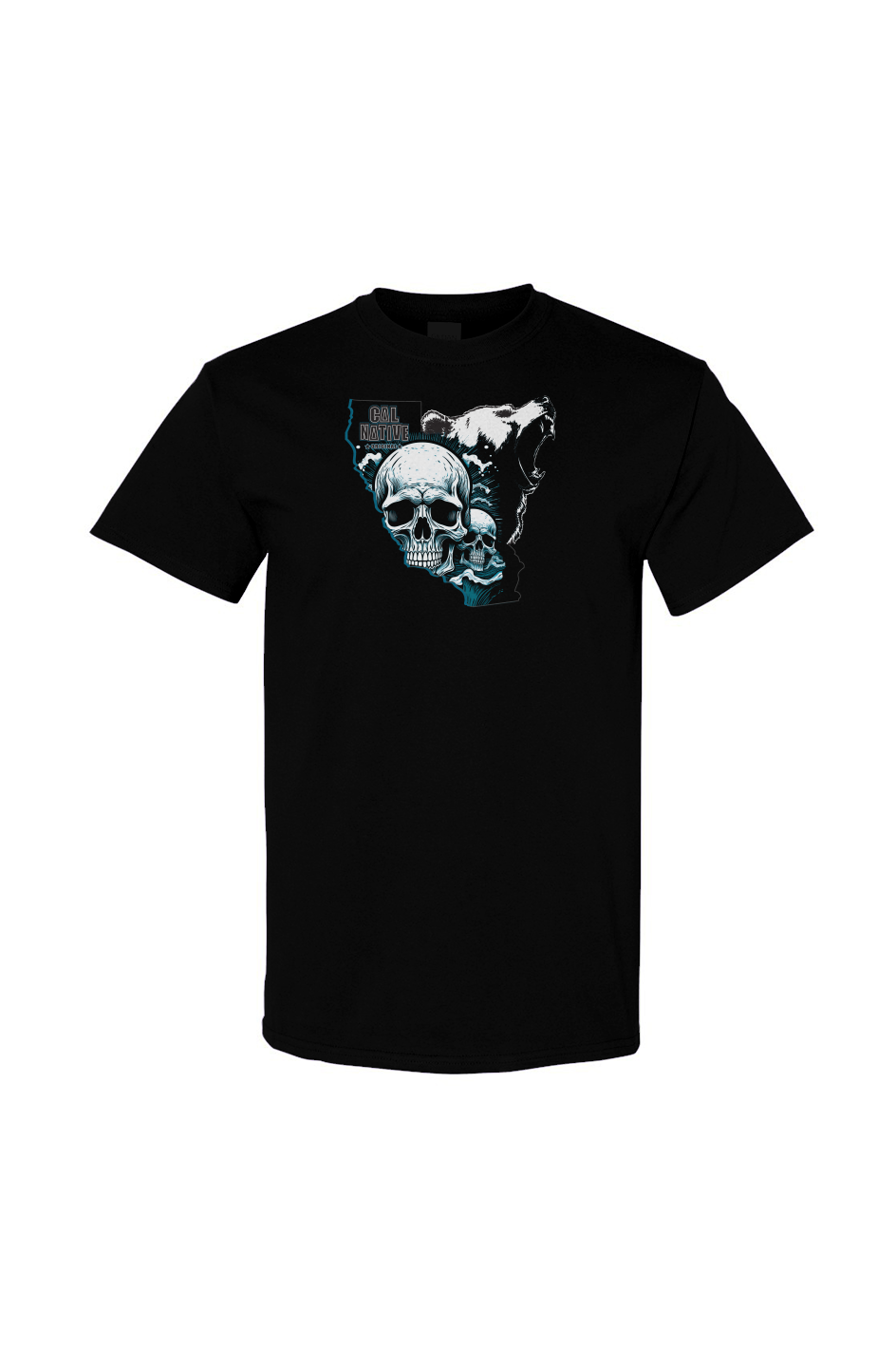 State Blue Skulls Gildan Cotton T Shirt